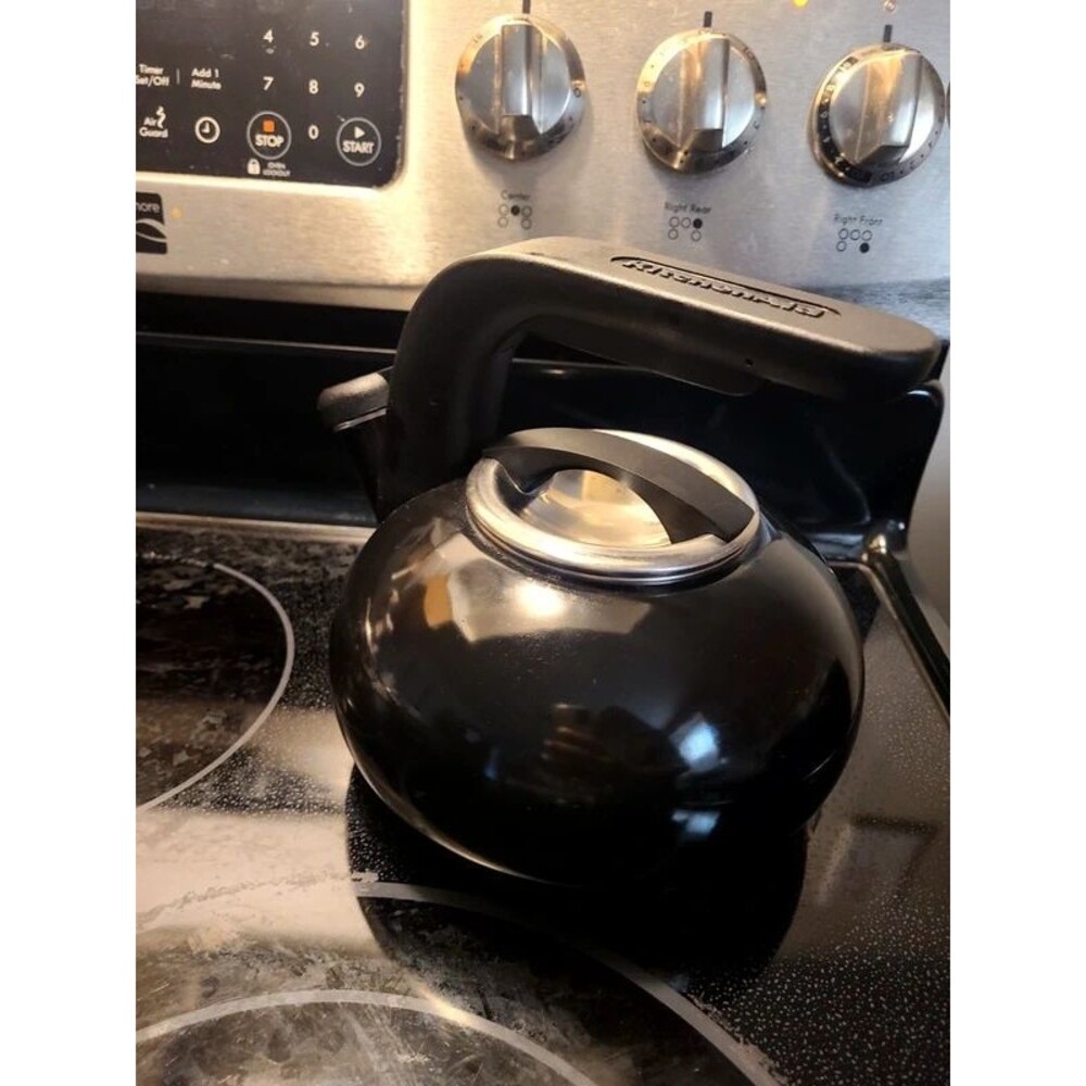 KitchenAid 2 Qt Whistling Tea Kettle Black | Stainless Steel | Stovetop